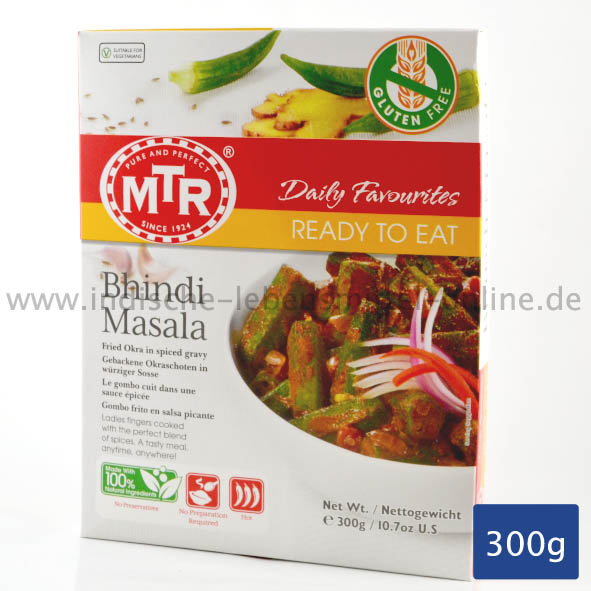 MTR, Bhindi Masala, Okra Gemüse, Indisches Fertiggericht, Ready To Eat, 300g